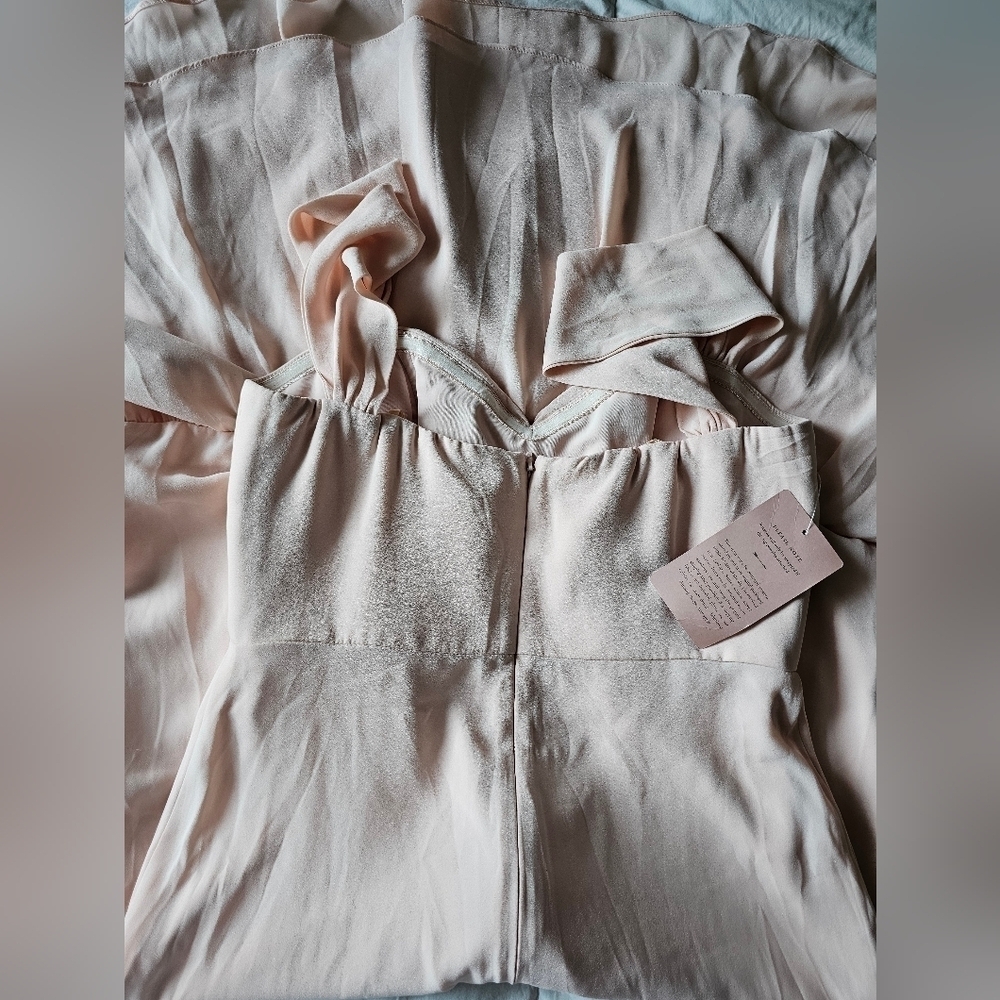 NWT BHLDN Anthropologie MUNROE GEORGETTE DRESS- Blush Pale Pink SIZE 10 - Picture 6 of 11